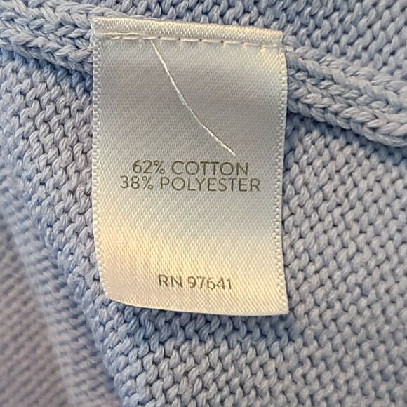 J Jill Womens L Blue Pastel Long Sleeve Relaxed Fit Pullover Sweater Cabincore - Picture 11 of 16